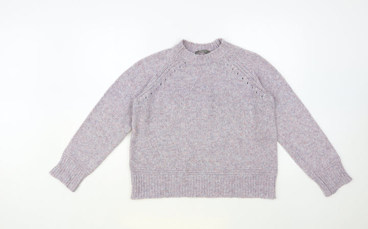 Oasis Womens Purple Mock Neck Acrylic Pullover Jumper Size S