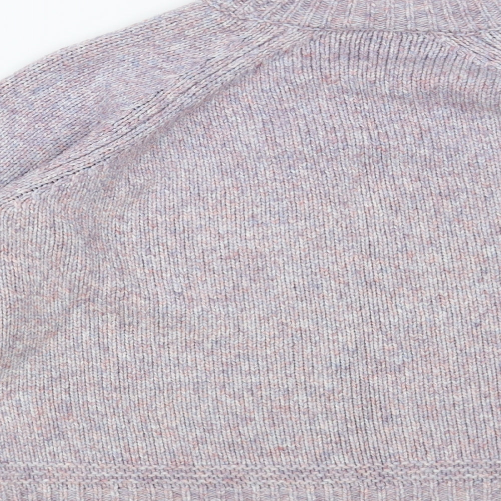 Oasis Womens Purple Mock Neck Acrylic Pullover Jumper Size S