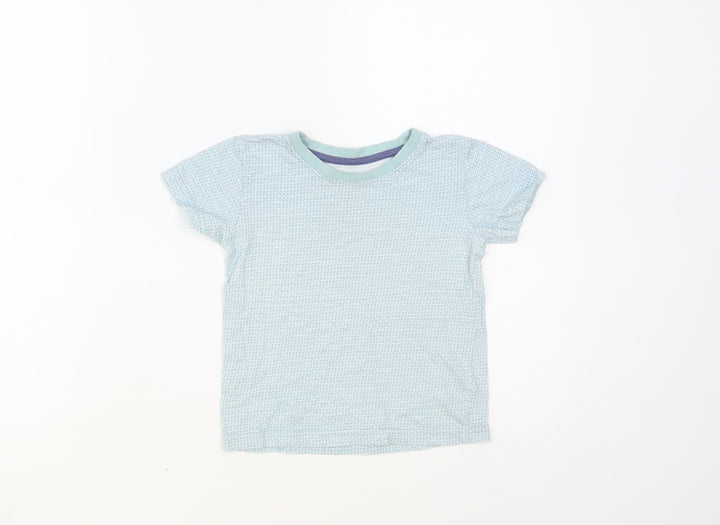 Matalan Baby Blue Geometric Cotton Pullover T-Shirt Size 18-24 Months Crew Neck Pullover