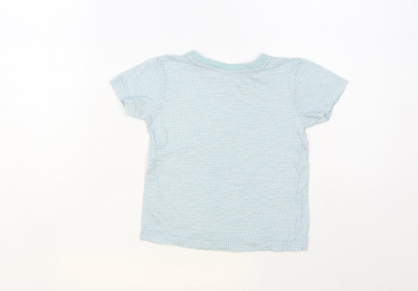 Matalan Baby Blue Geometric Cotton Pullover T-Shirt Size 18-24 Months Crew Neck Pullover