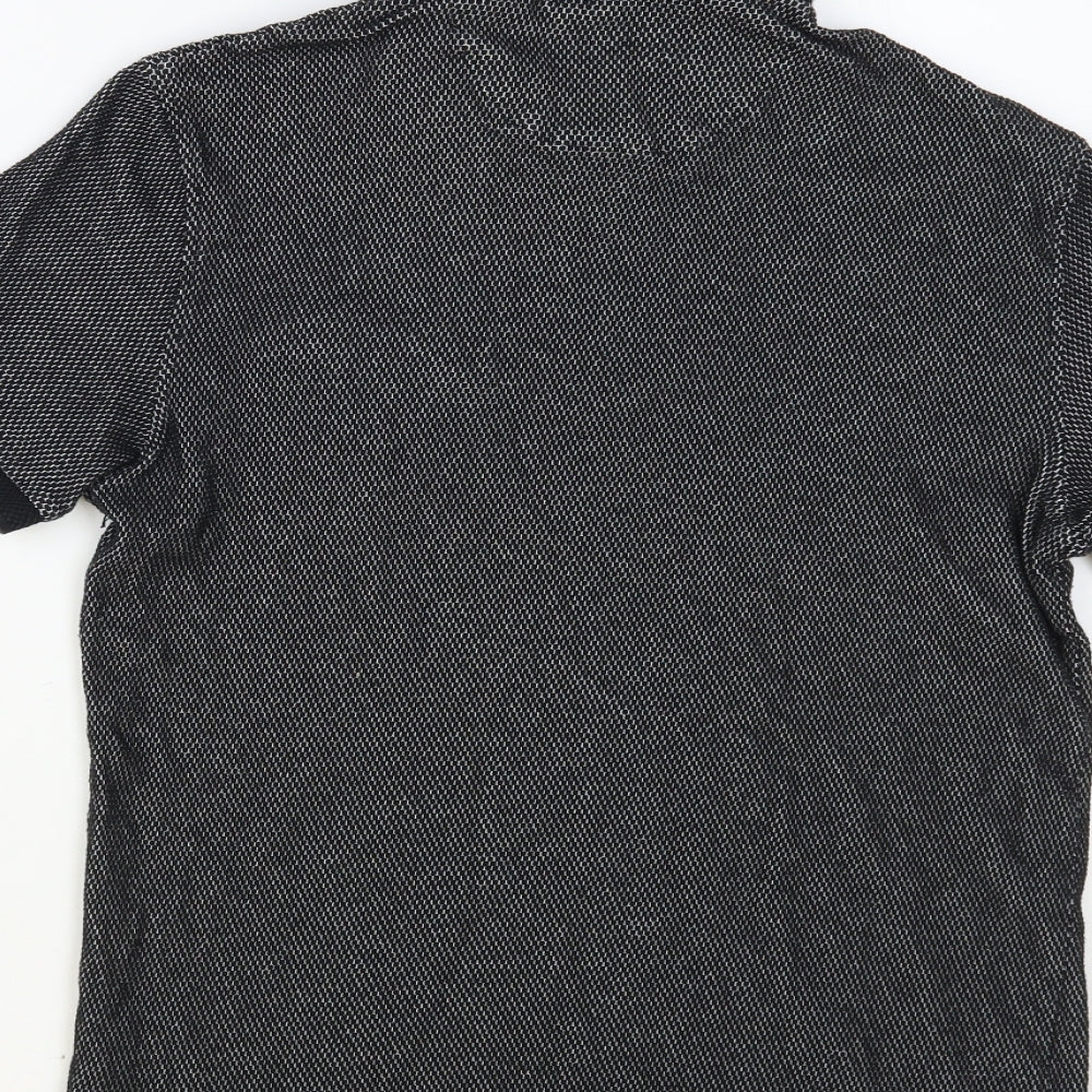 Primark Mens Grey Cotton Polo Size M Collared Button