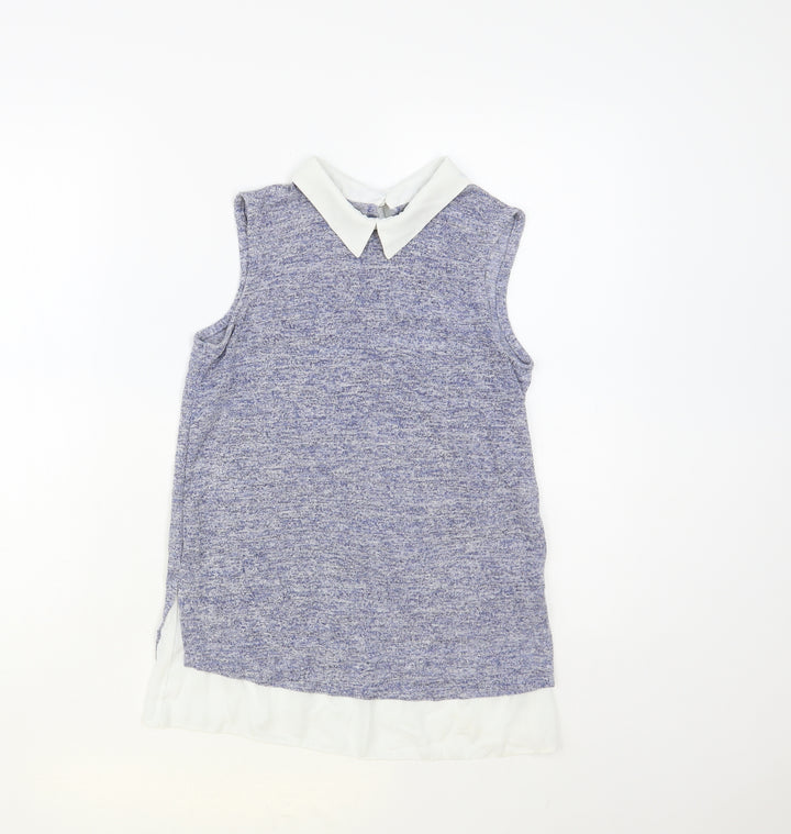 Atmosphere Womens Blue Viscose Basic Blouse Size 6 Collared