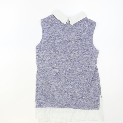 Atmosphere Womens Blue Viscose Basic Blouse Size 6 Collared