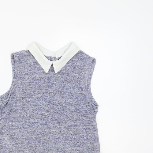 Atmosphere Womens Blue Viscose Basic Blouse Size 6 Collared