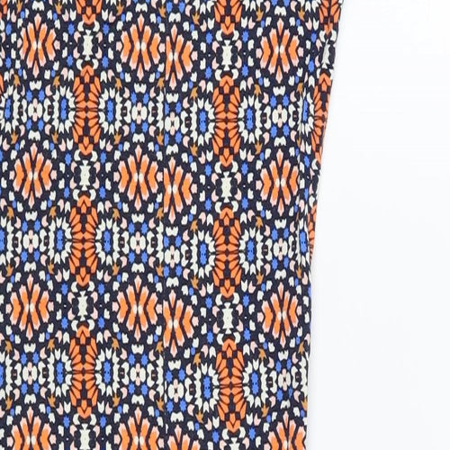 New Look Womens Multicoloured Geometric Viscose Tank Dress Size 8 Scoop Neck Pullover
