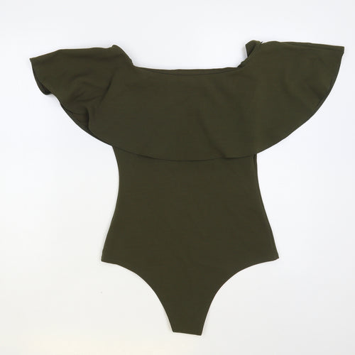 Blue Vanilla Womens Green Polyester Bodysuit One-Piece Size 8 Snap