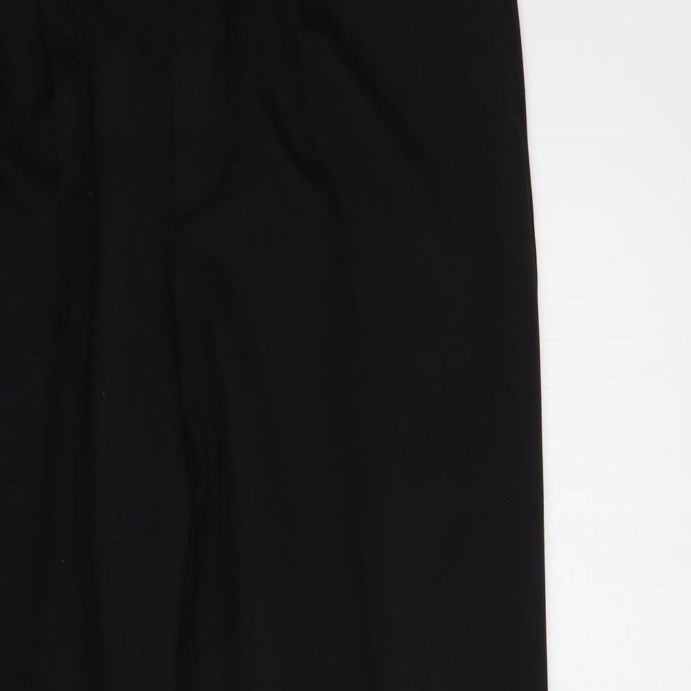 Matalan Mens Black Polyester Dress Pants Trousers Size 34 in L29 in Regular Button