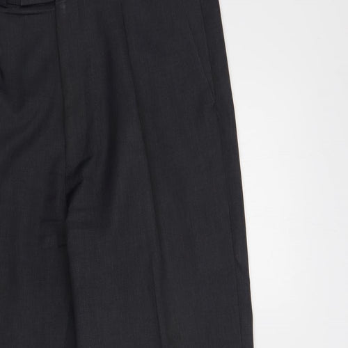 TU Mens Grey Polyester Dress Pants Trousers Size 34 in L29 in Regular Button