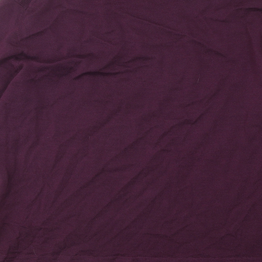 John Richmond Mens Purple Round Neck Wool Pullover Jumper Size L