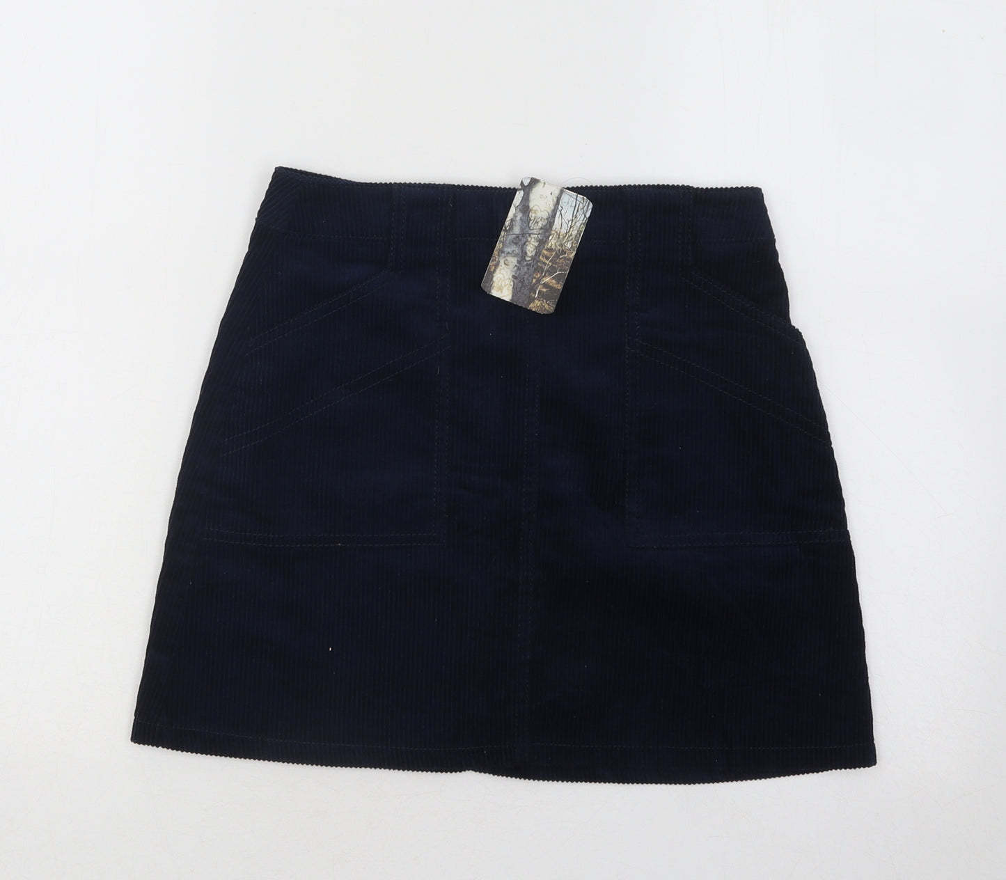 BDG Womens Blue Cotton A-Line Skirt Size XS Zip