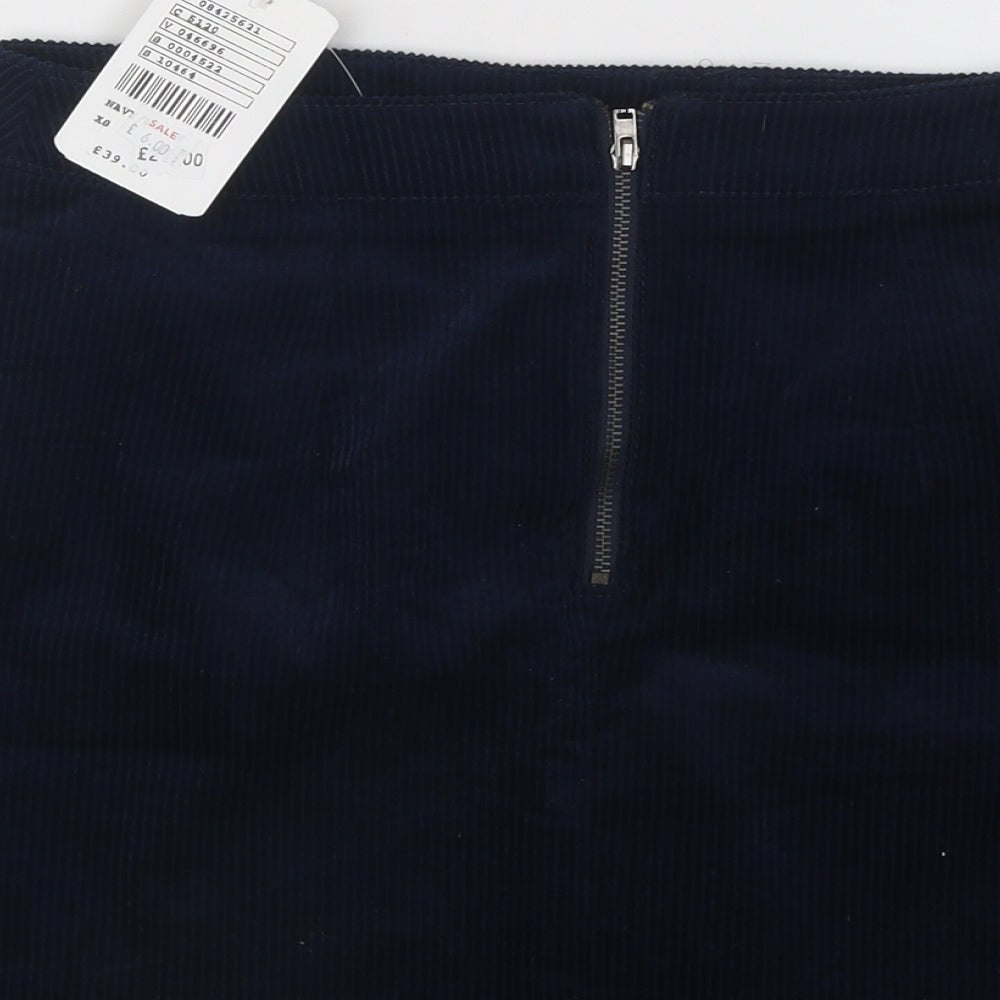 BDG Womens Blue Cotton A-Line Skirt Size XS Zip