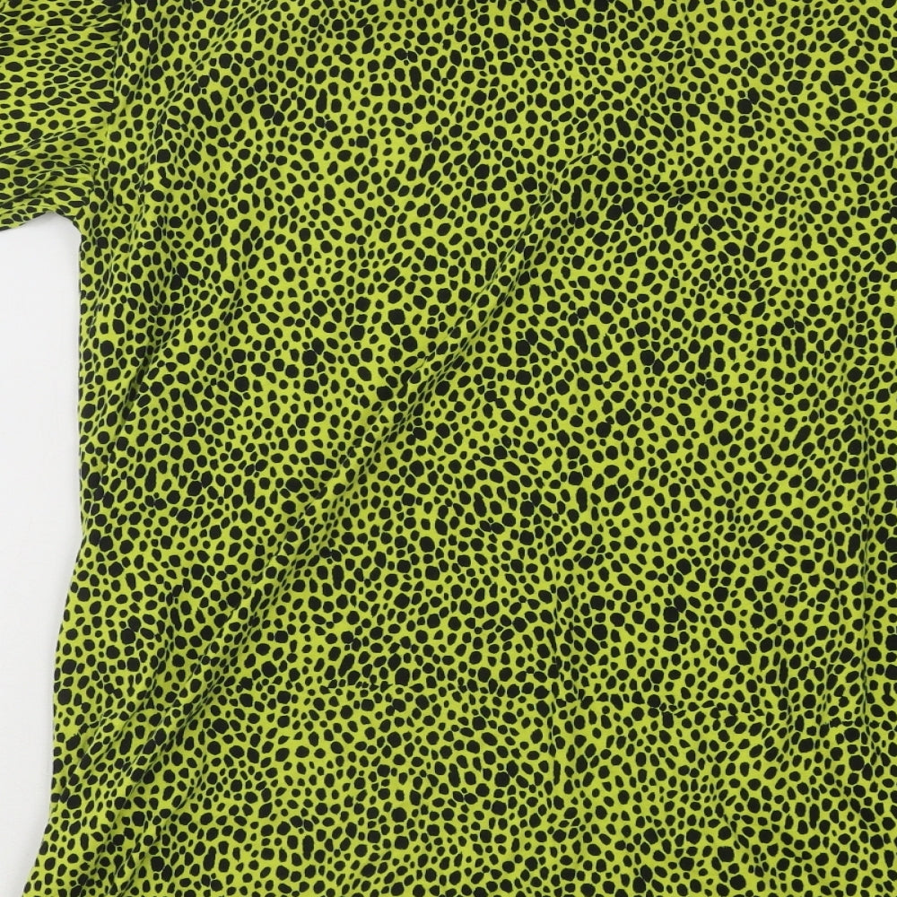 Motel Womens Yellow Animal Print Cotton T-Shirt Dress Size XS Round Neck Pullover