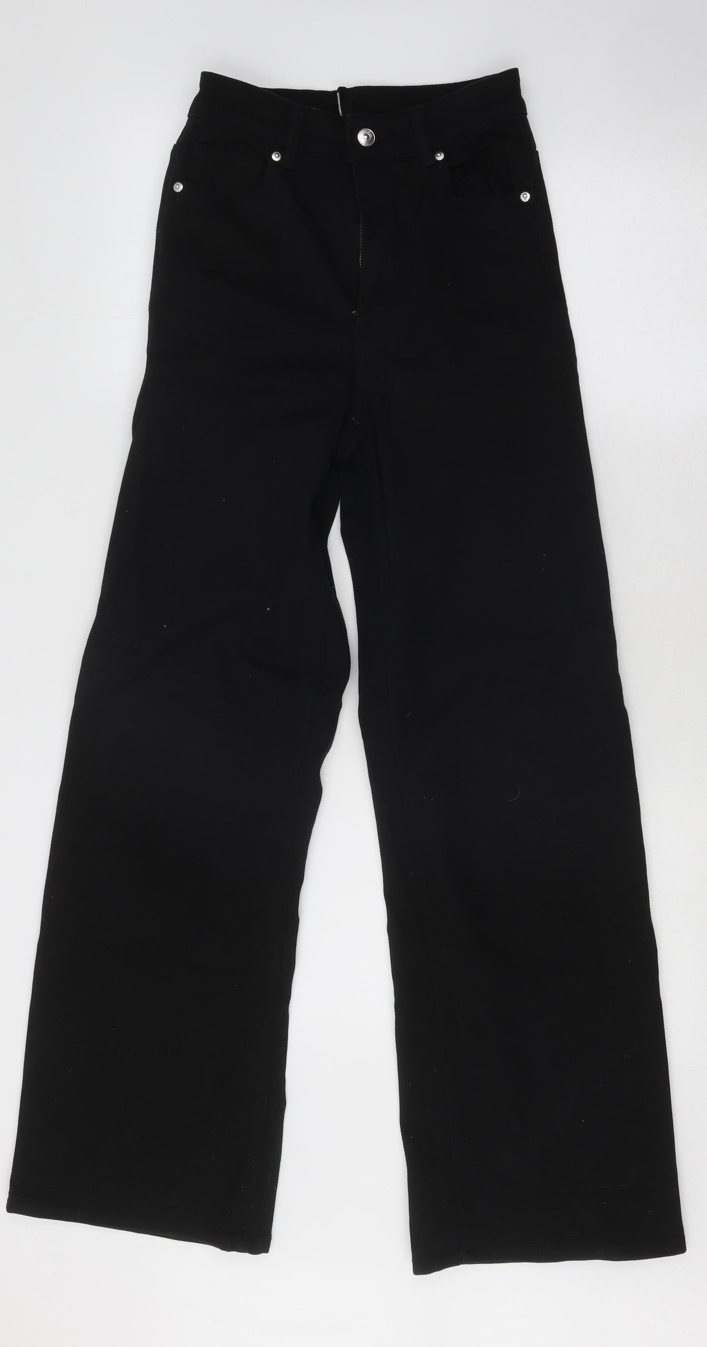 Divided by H&M Womens Black Cotton Wide-Leg Jeans Size L30 in