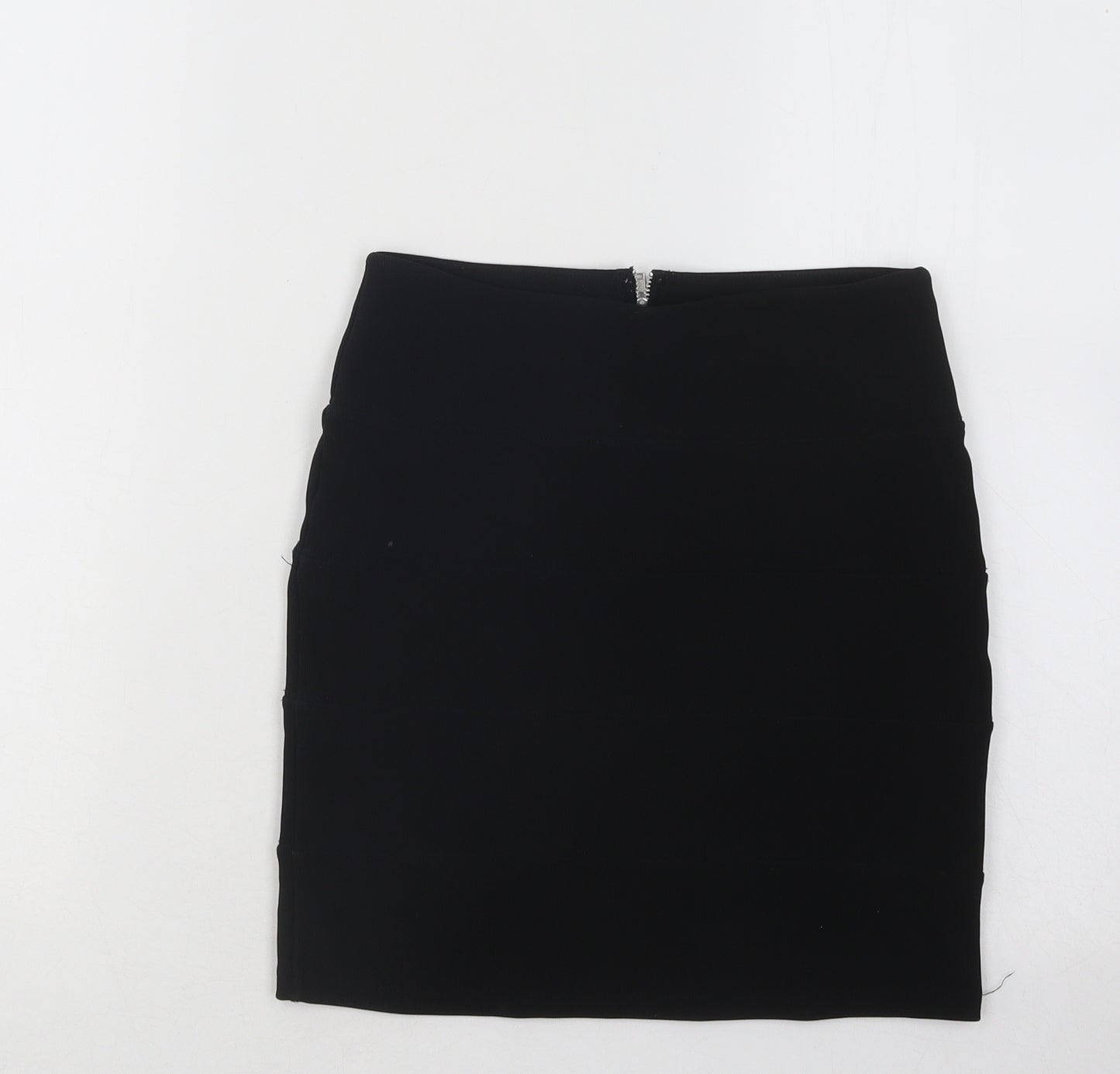 Topshop Womens Black Polyester Mini Skirt Size 6 Zip