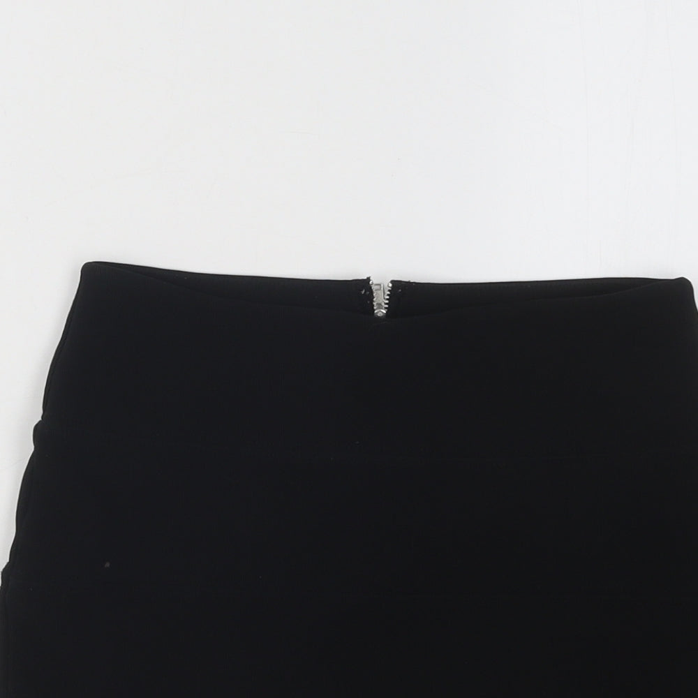 Topshop Womens Black Polyester Mini Skirt Size 6 Zip