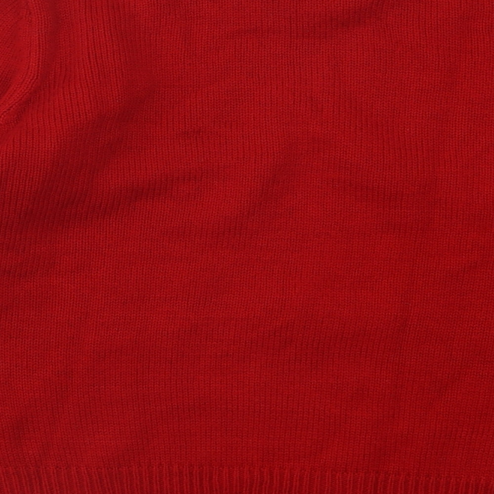 Primark Boys Red Round Neck Acrylic Pullover Jumper Size 10-11 Years Pullover - Christmas Reindeer