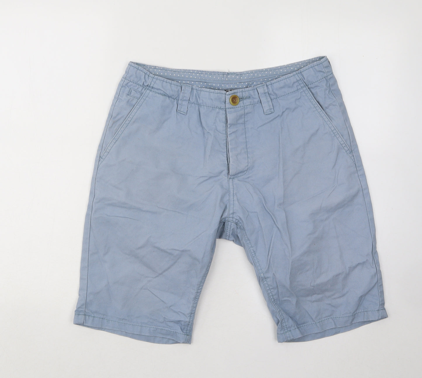 Cedar Wood State Mens Blue Cotton Chino Shorts Size 32 in Regular Button