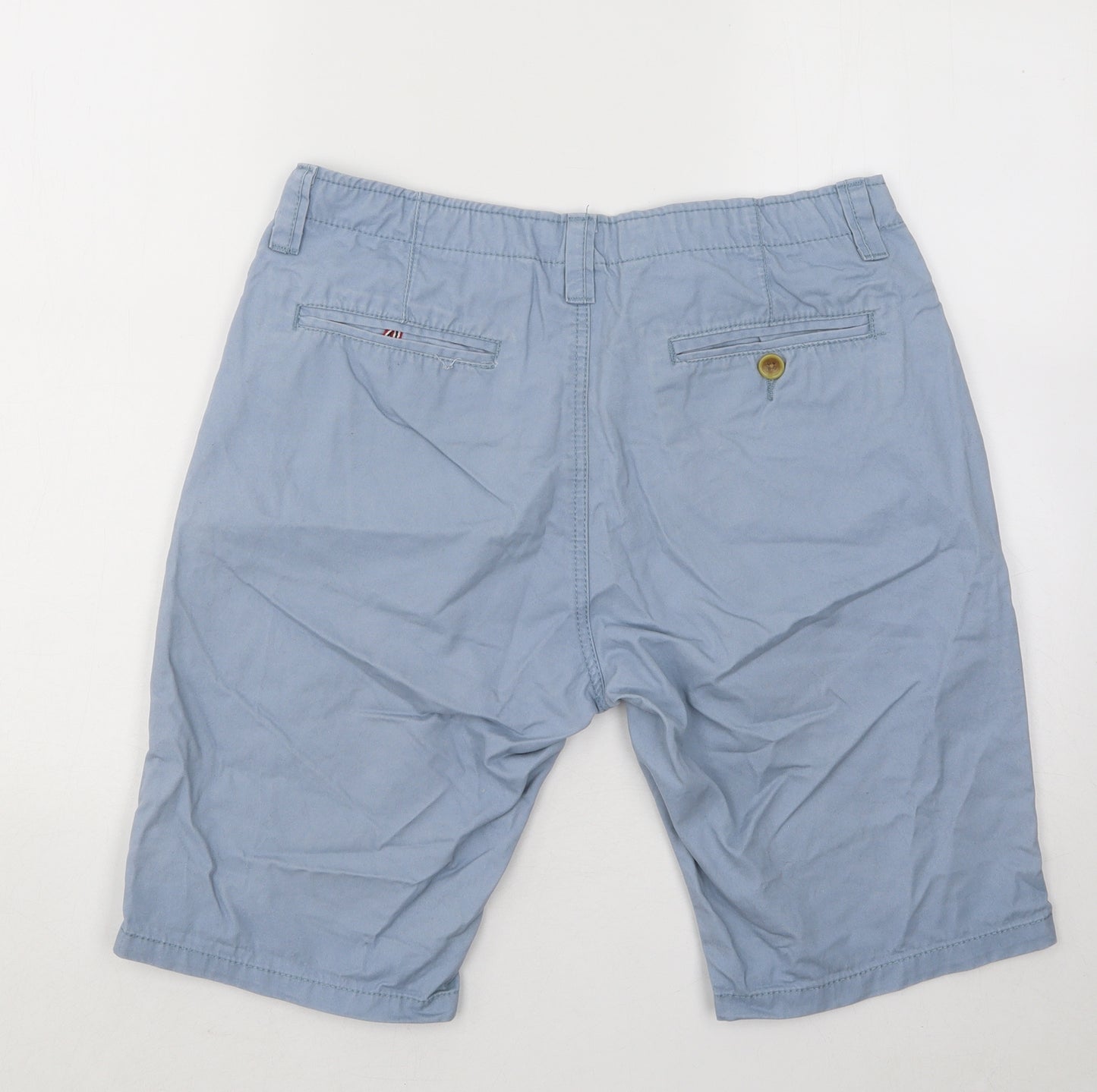 Cedar Wood State Mens Blue Cotton Chino Shorts Size 32 in Regular Button