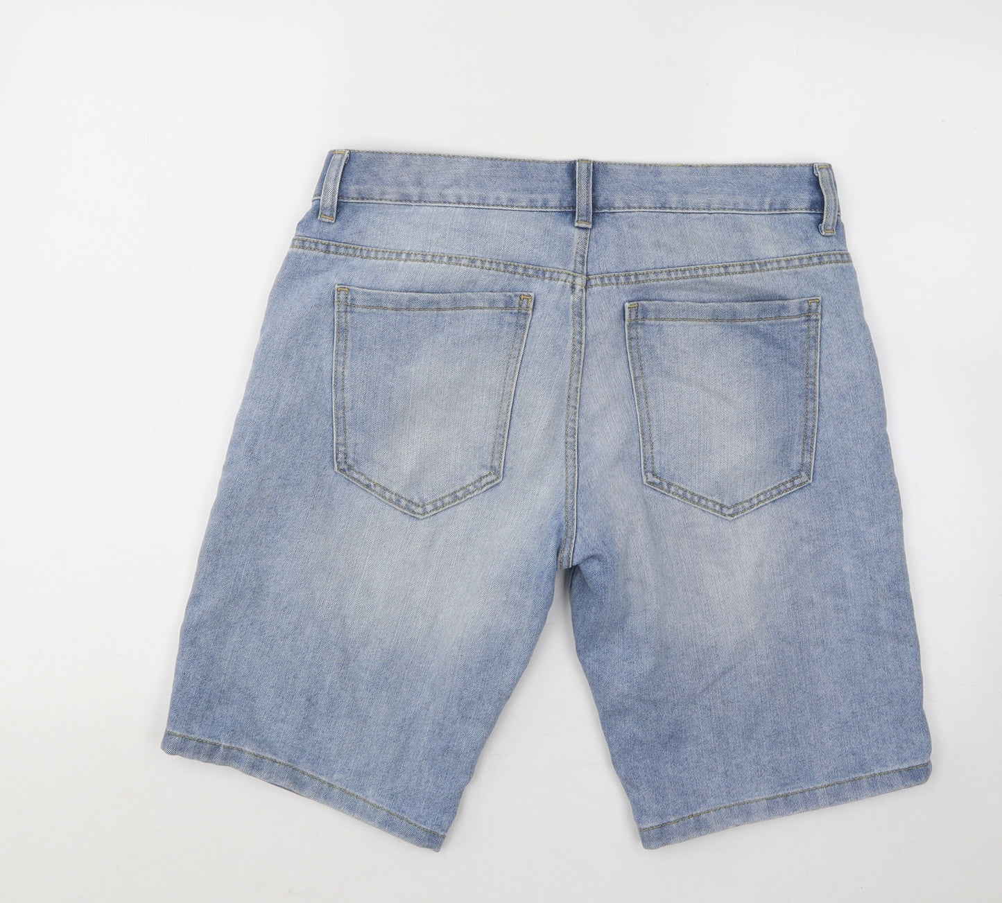 Primark Mens Blue Cotton Bermuda Shorts Size 32 in Regular Button