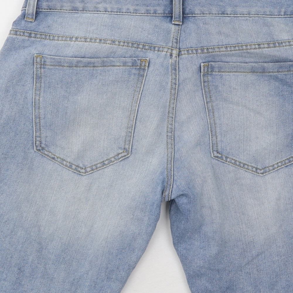 Primark Mens Blue Cotton Bermuda Shorts Size 32 in Regular Button