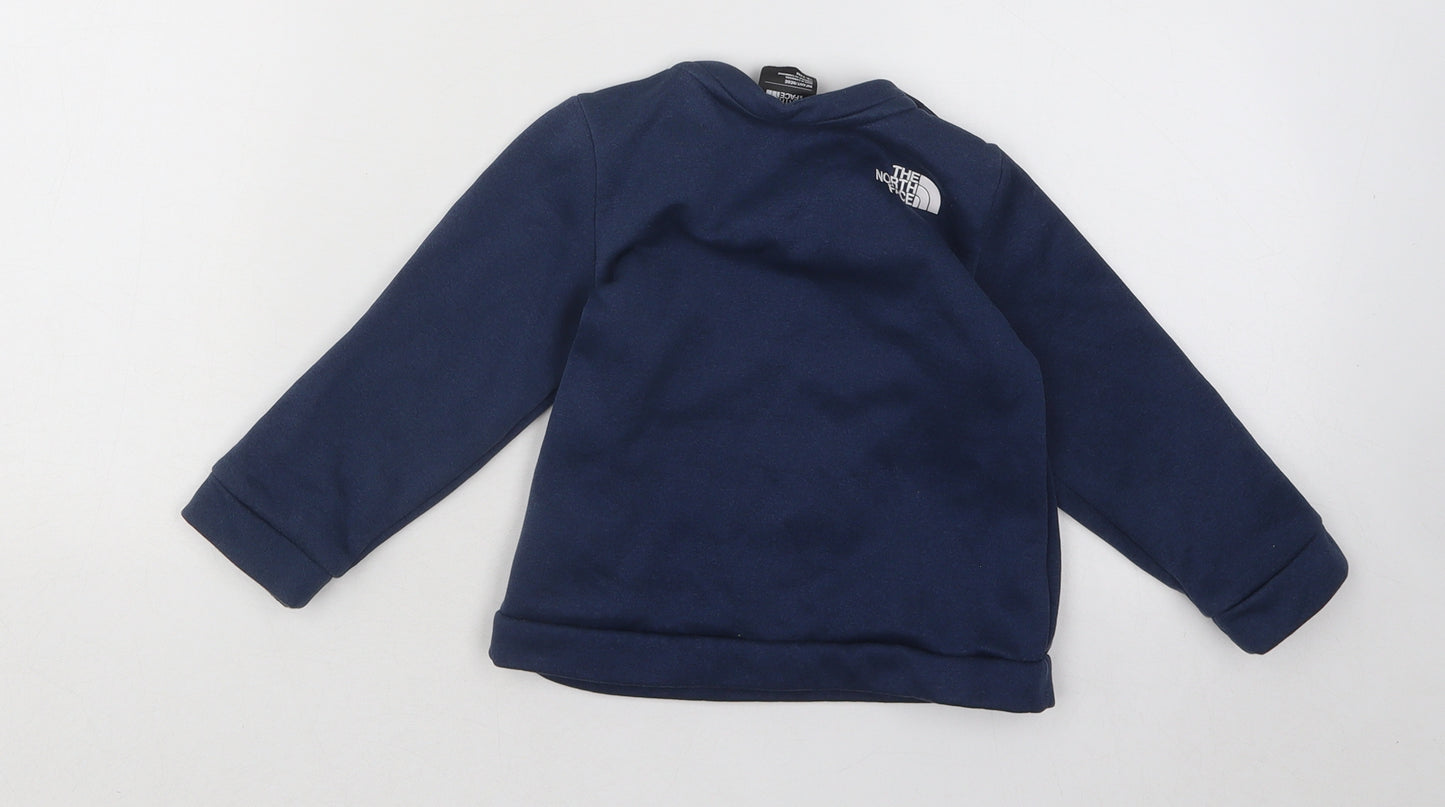 The North Face Boys Blue Cotton Pullover Jumper Size 18-24 Months Snap