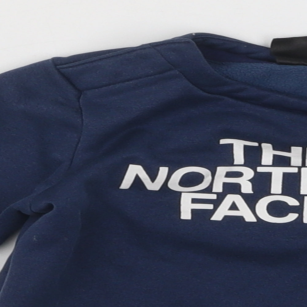 The North Face Boys Blue Cotton Pullover Jumper Size 18-24 Months Snap