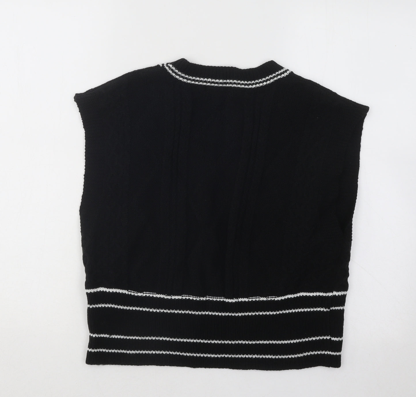 SheIn Womens Black Scoop Neck Acrylic Vest Jumper Size S
