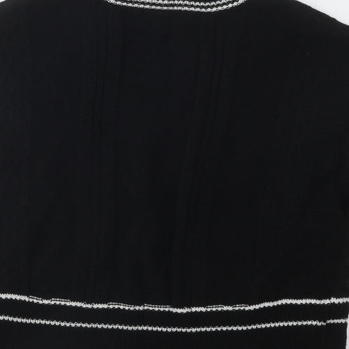 SheIn Womens Black Scoop Neck Acrylic Vest Jumper Size S