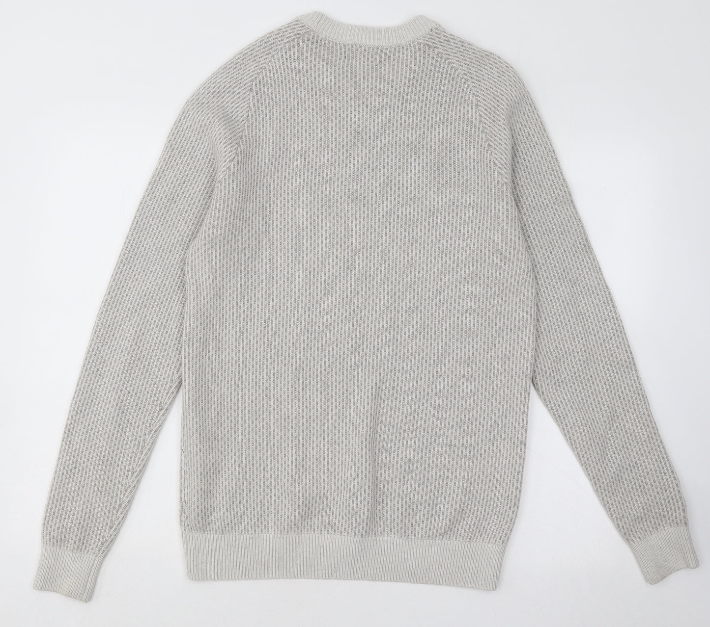 NEXT Mens Grey Round Neck Acrylic Pullover Jumper Size M