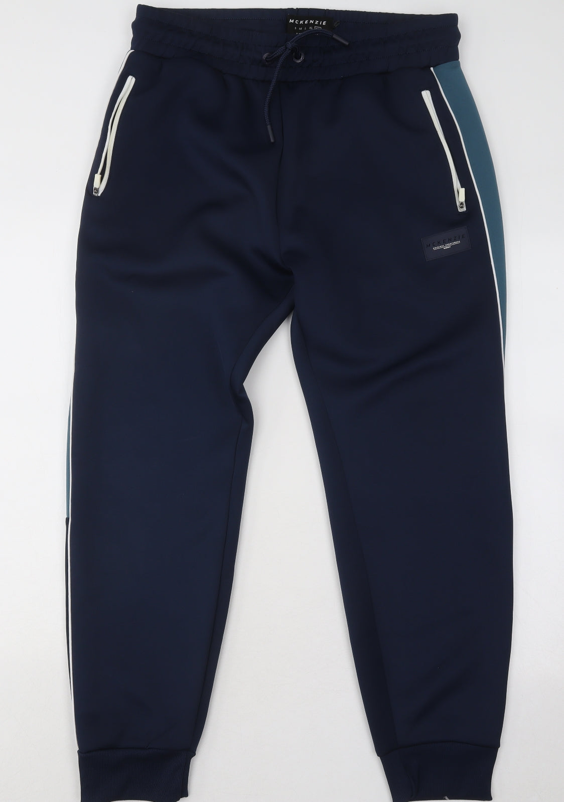 McKenzie Mens Blue Polyester Jogger Trousers Size 2XL L29 in Regular Drawstring