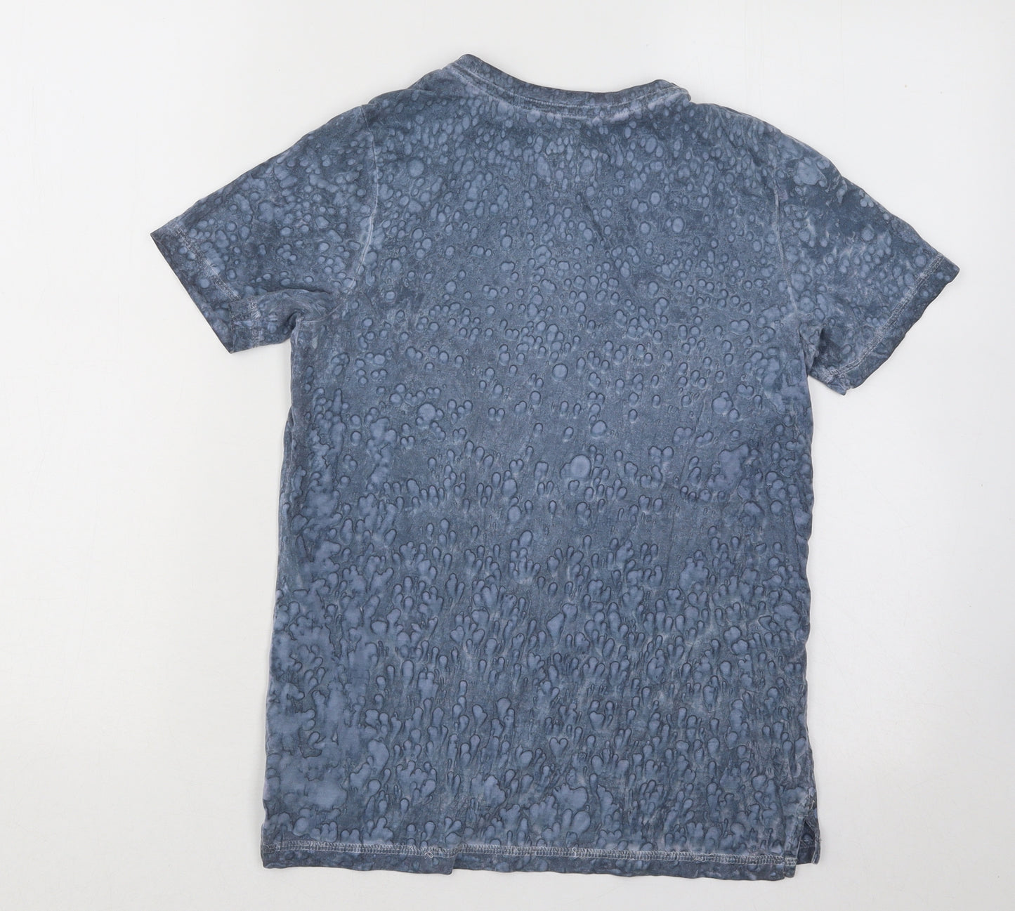 F&F Boys Blue Cotton Basic T-Shirt Size 9-10 Years Round Neck Pullover - Fearless