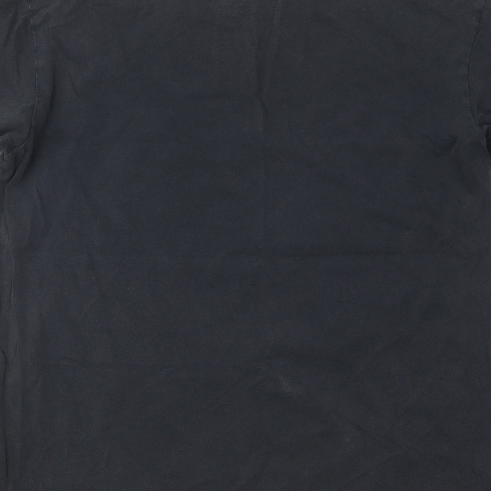 Stradivarius Womens Grey Cotton Basic T-Shirt Size XS Round Neck - Nirvana