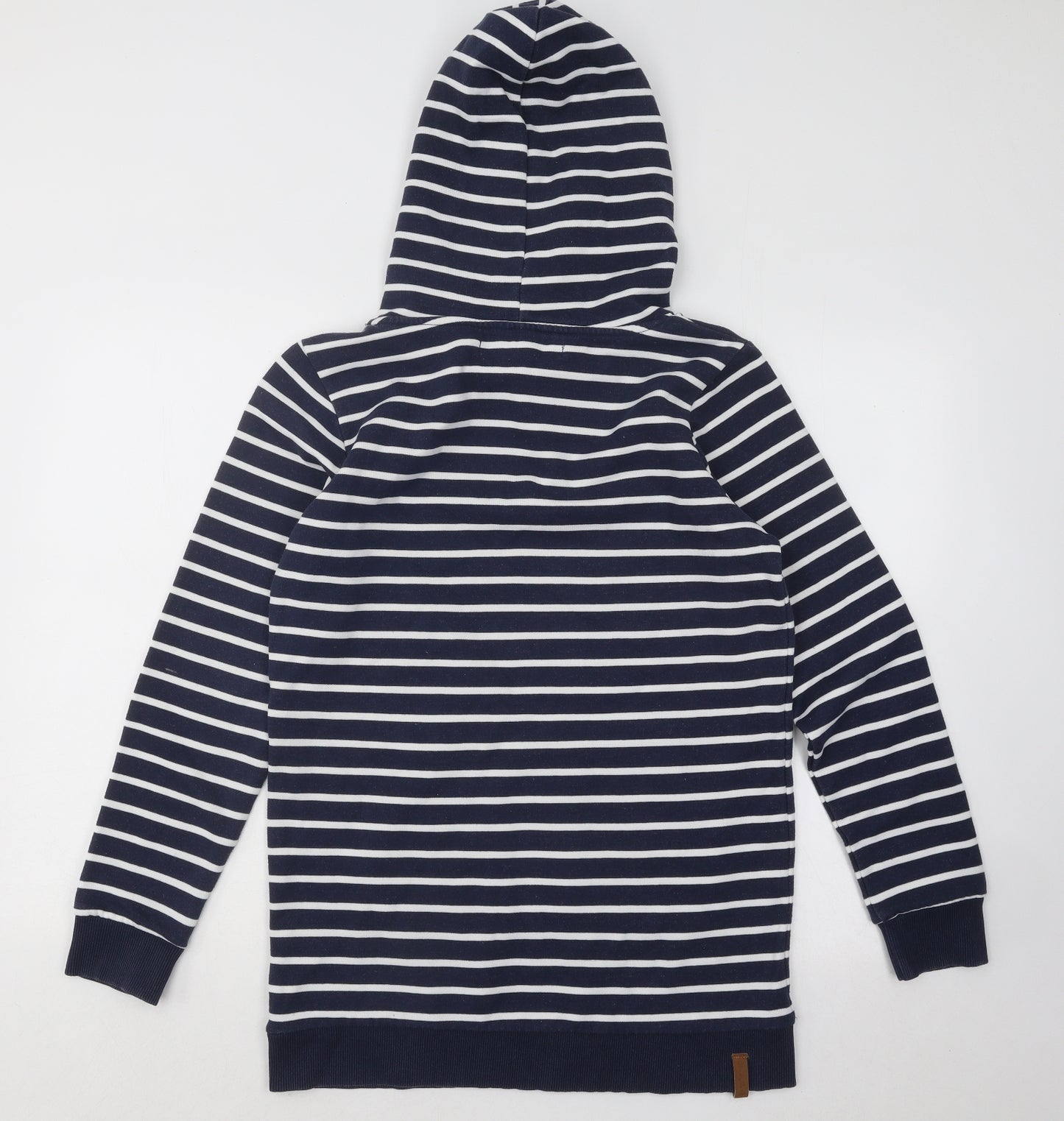 Blend She Womens Blue Striped Cotton Pullover Hoodie Size M Pullover