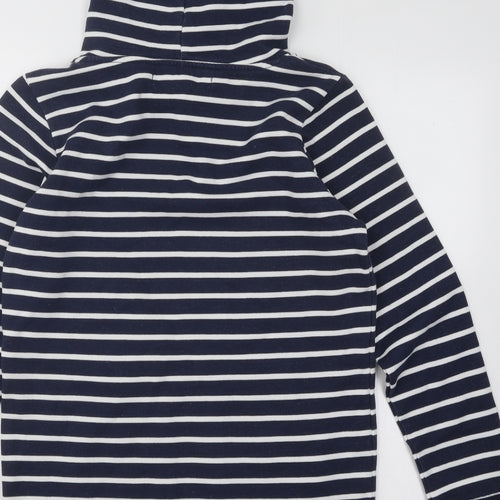Blend She Womens Blue Striped Cotton Pullover Hoodie Size M Pullover