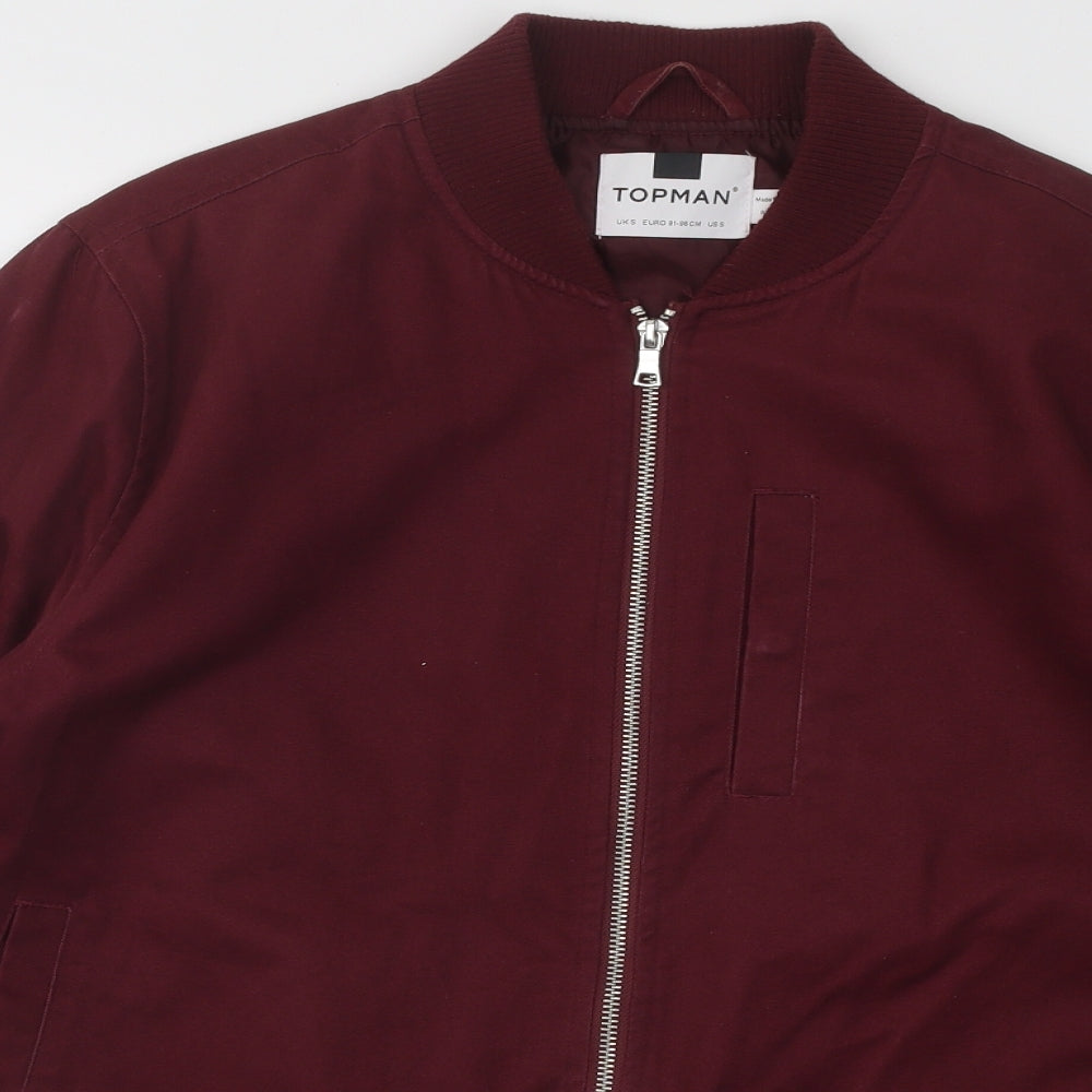 Topman Mens Purple Bomber Jacket Jacket Size S Zip