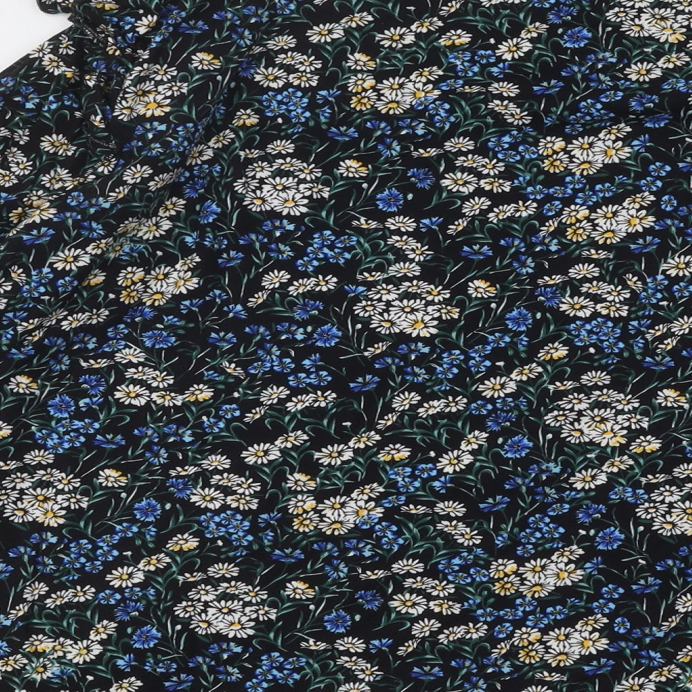 F&F Womens Multicoloured Floral Cotton Basic T-Shirt Size 20 Round Neck