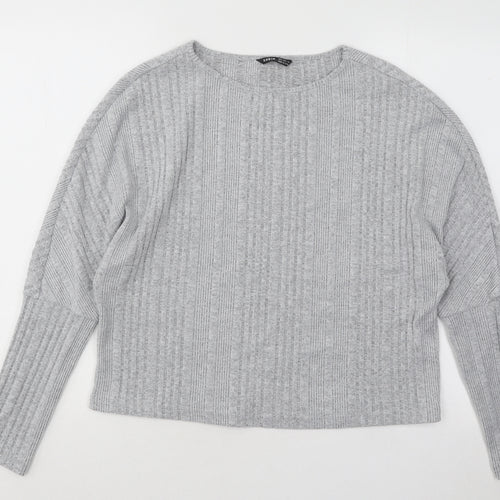 SheIn Womens Grey Round Neck Polyester Pullover Jumper Size S