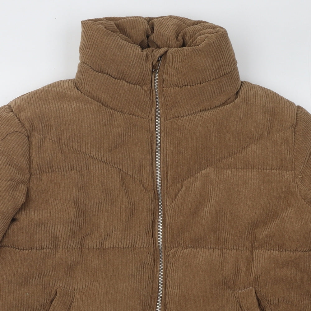 Softy Womens Brown Puffer Jacket Jacket Size S Zip