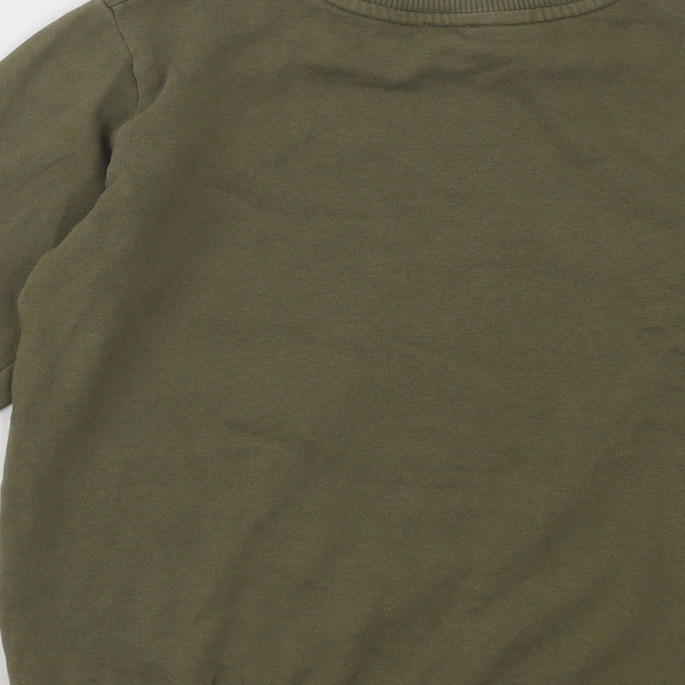 River Island Boys Green Cotton Pullover Sweatshirt Size 9-10 Years Pullover