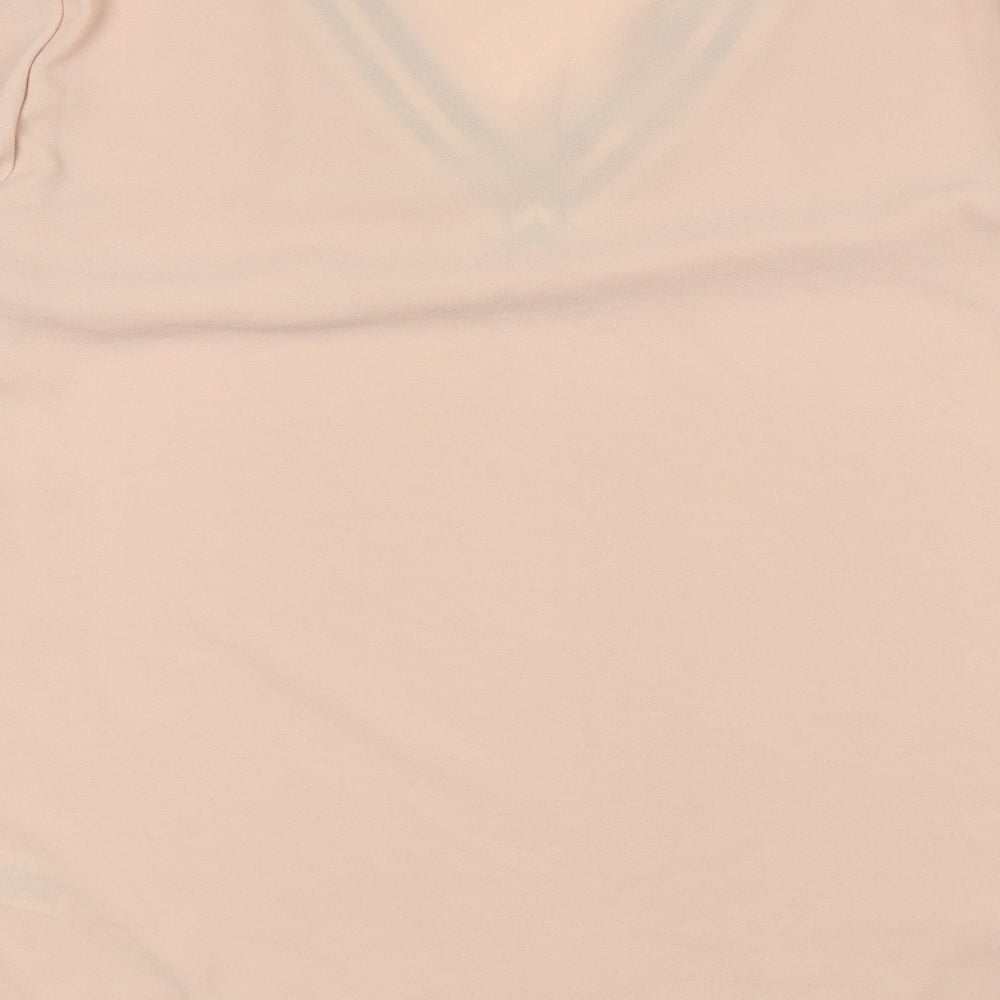 NEXT Womens Pink Polyester Basic T-Shirt Size 12 V-Neck