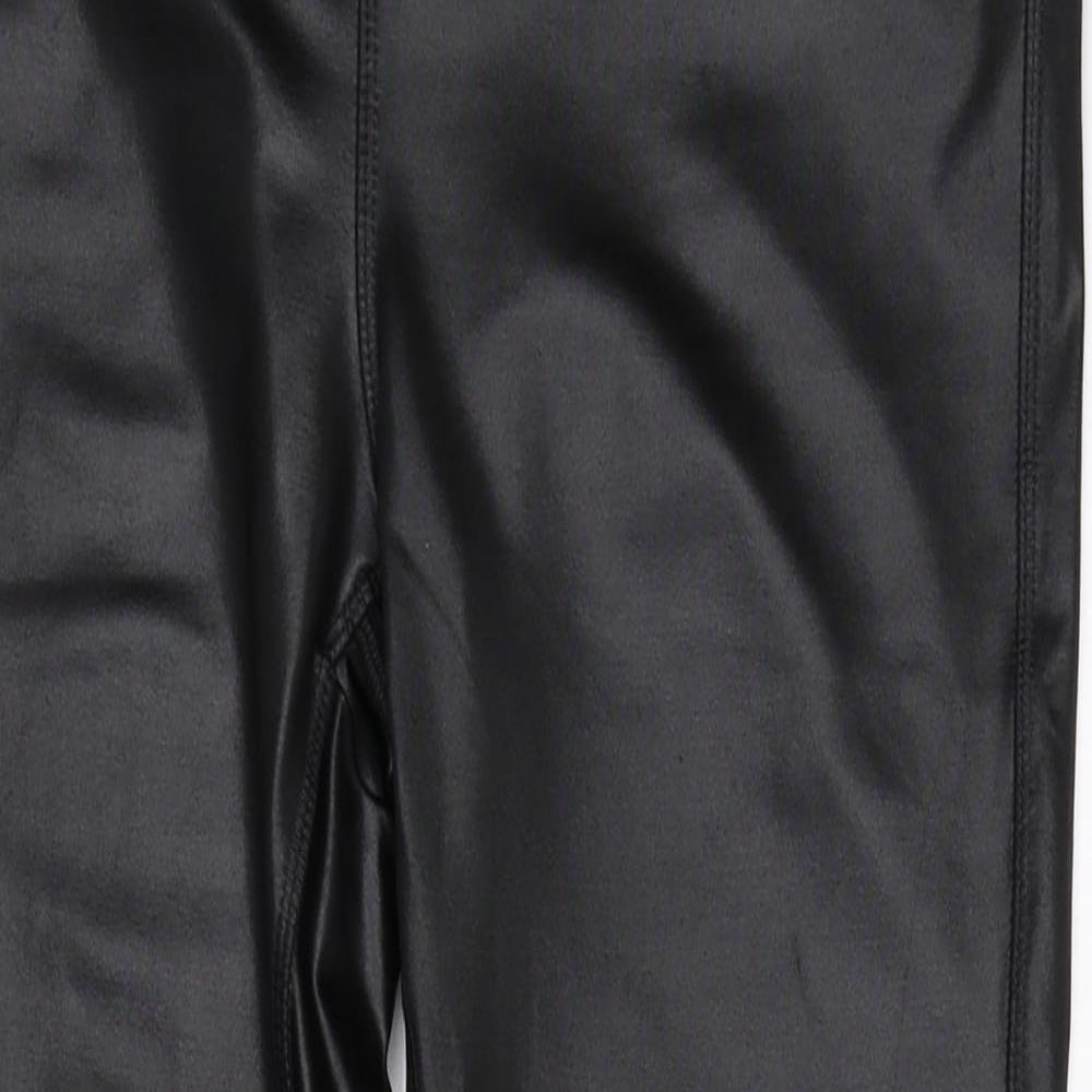 George Womens Black Polyester Carrot Leggings Size 12 L24.5 in - Faux Leather