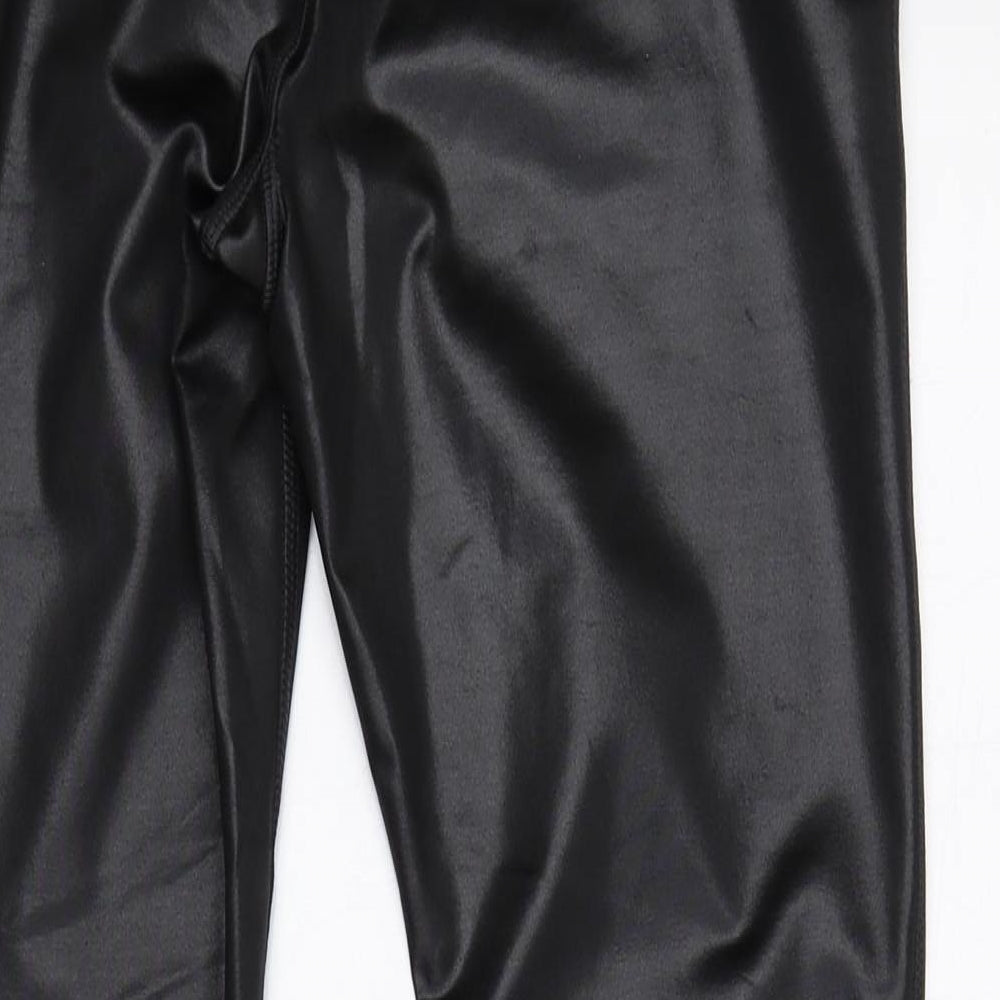 George Womens Black Polyester Carrot Leggings Size 12 L24.5 in - Faux Leather