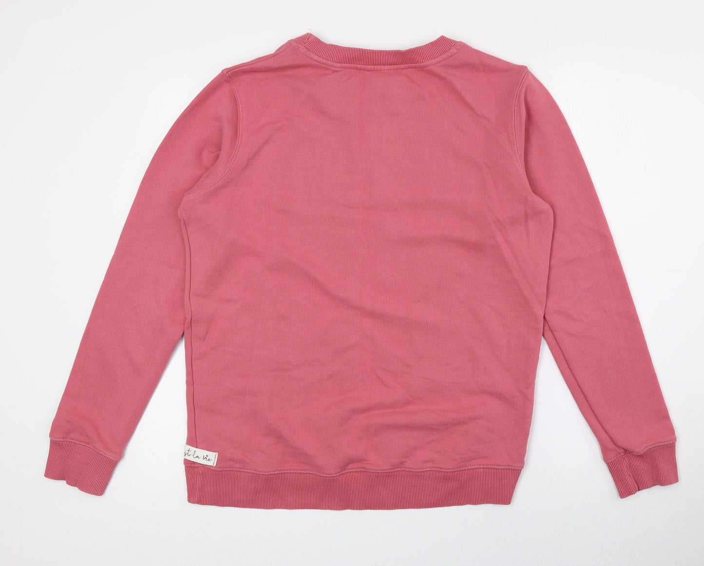 NEXT Womens Pink Crew Neck Cotton Pullover Jumper Size M - Love Heart