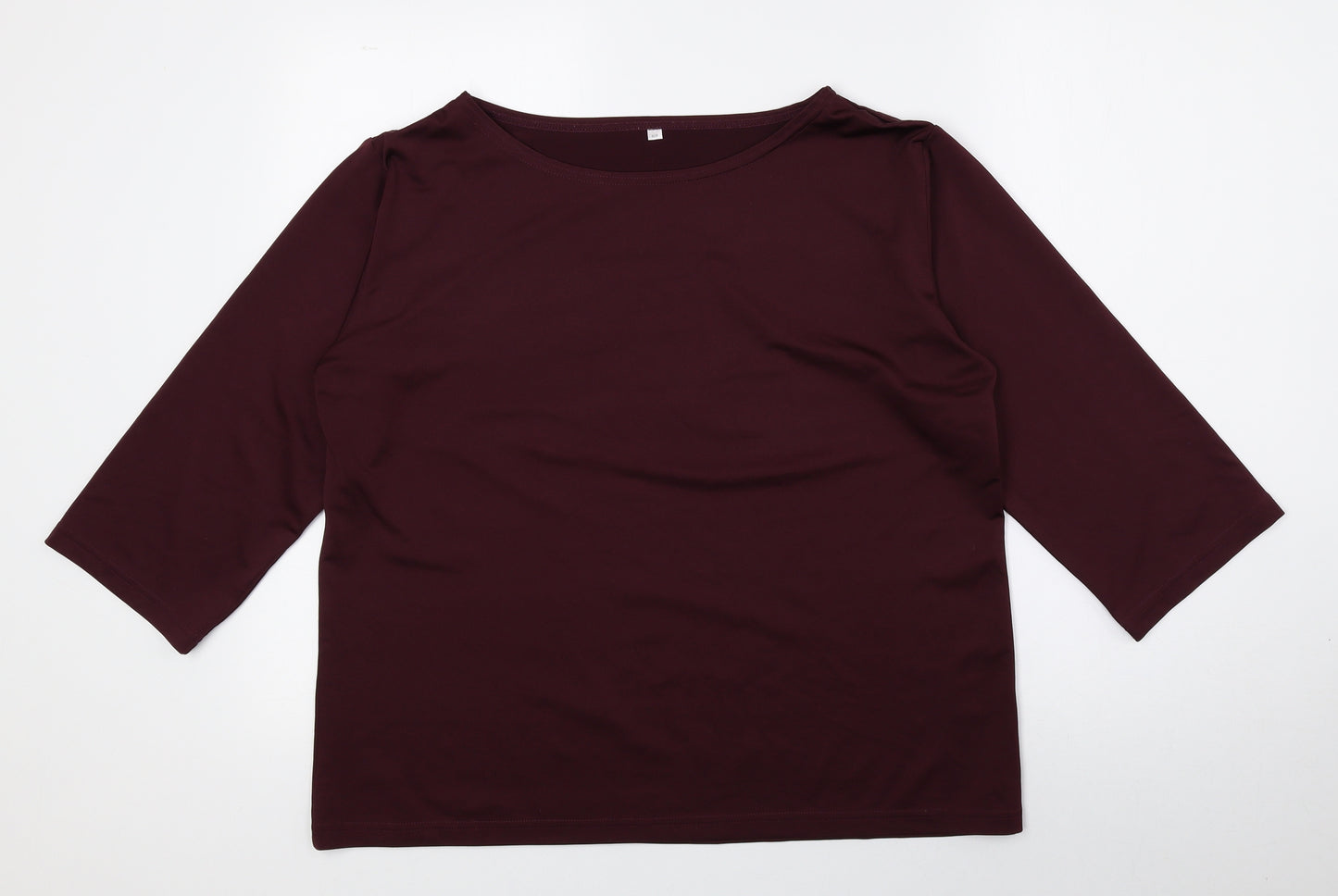 Preworn Womens Red Polyester Basic T-Shirt Size 18 Crew Neck - Size 18-20