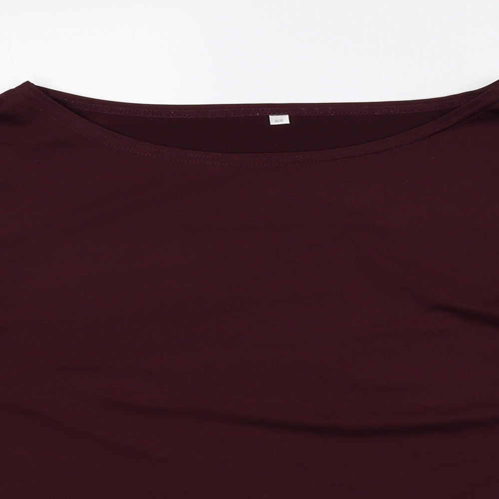 Preworn Womens Red Polyester Basic T-Shirt Size 18 Crew Neck - Size 18-20
