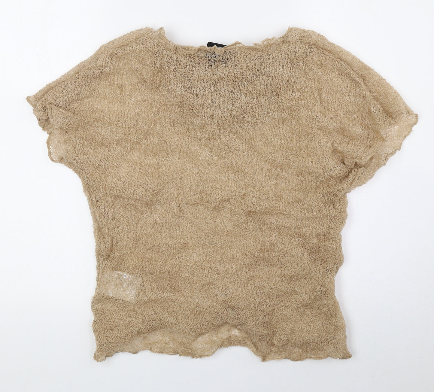 NU Denmark Womens Beige Cowl Neck 100% Wool Pullover Jumper Size S