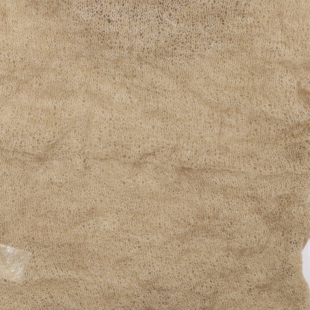 NU Denmark Womens Beige Cowl Neck 100% Wool Pullover Jumper Size S