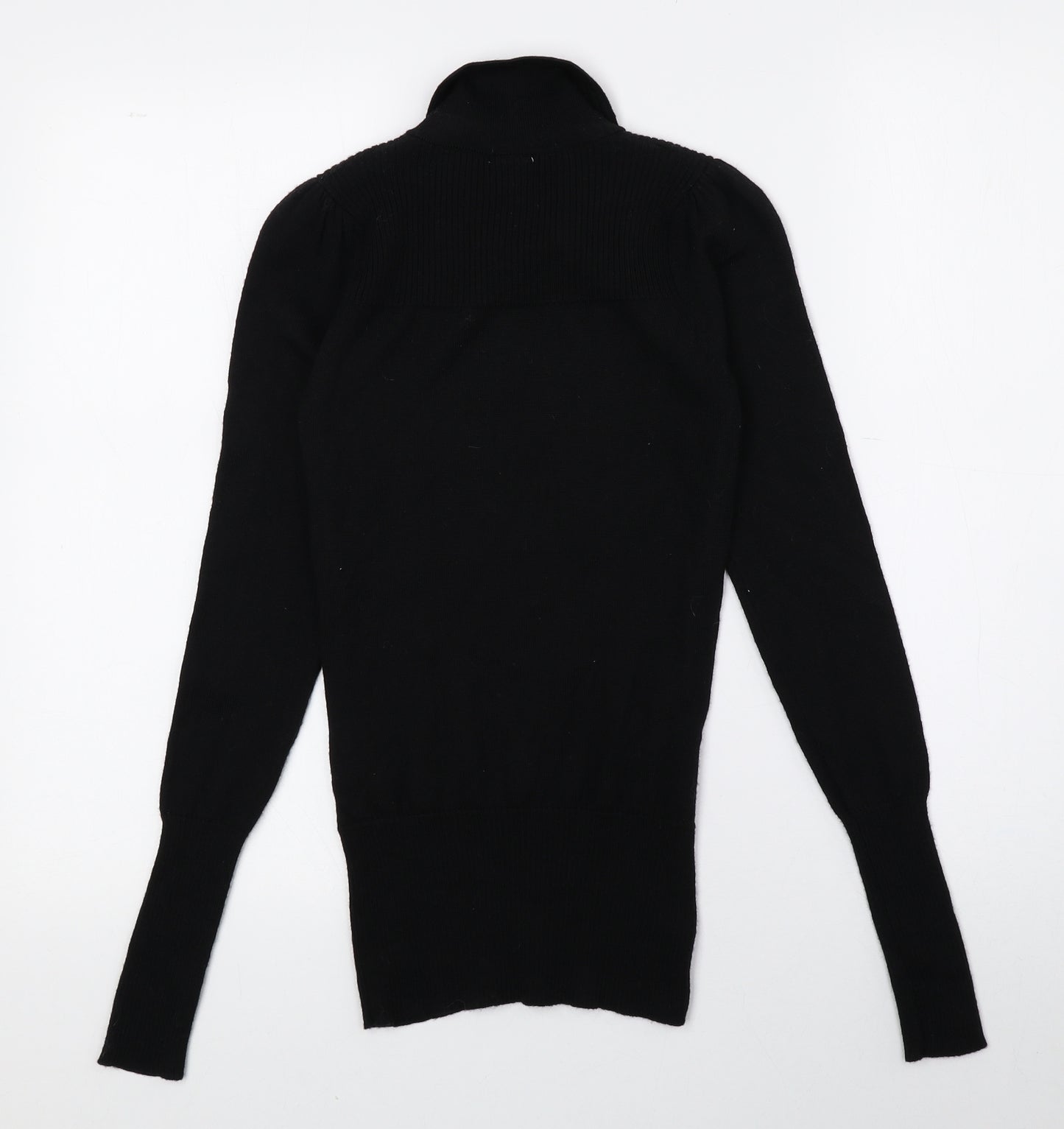 Whistles Womens Black Collared 100% Merino Wool Pullover Jumper Size S