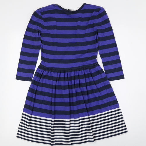 French Connection Womens Multicoloured Striped Cotton Fit & Flare Size 6 Scoop Neck