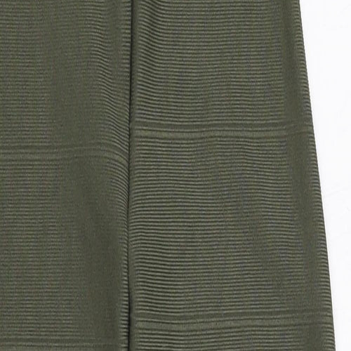 Missguided Womens Green Striped Polyester Bodycon Size 6 Off the Shoulder Zip